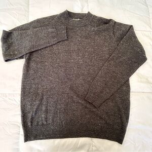 Scala Milano women’s Large Wool Blend Sweater Crew Neck Charcoal Layering